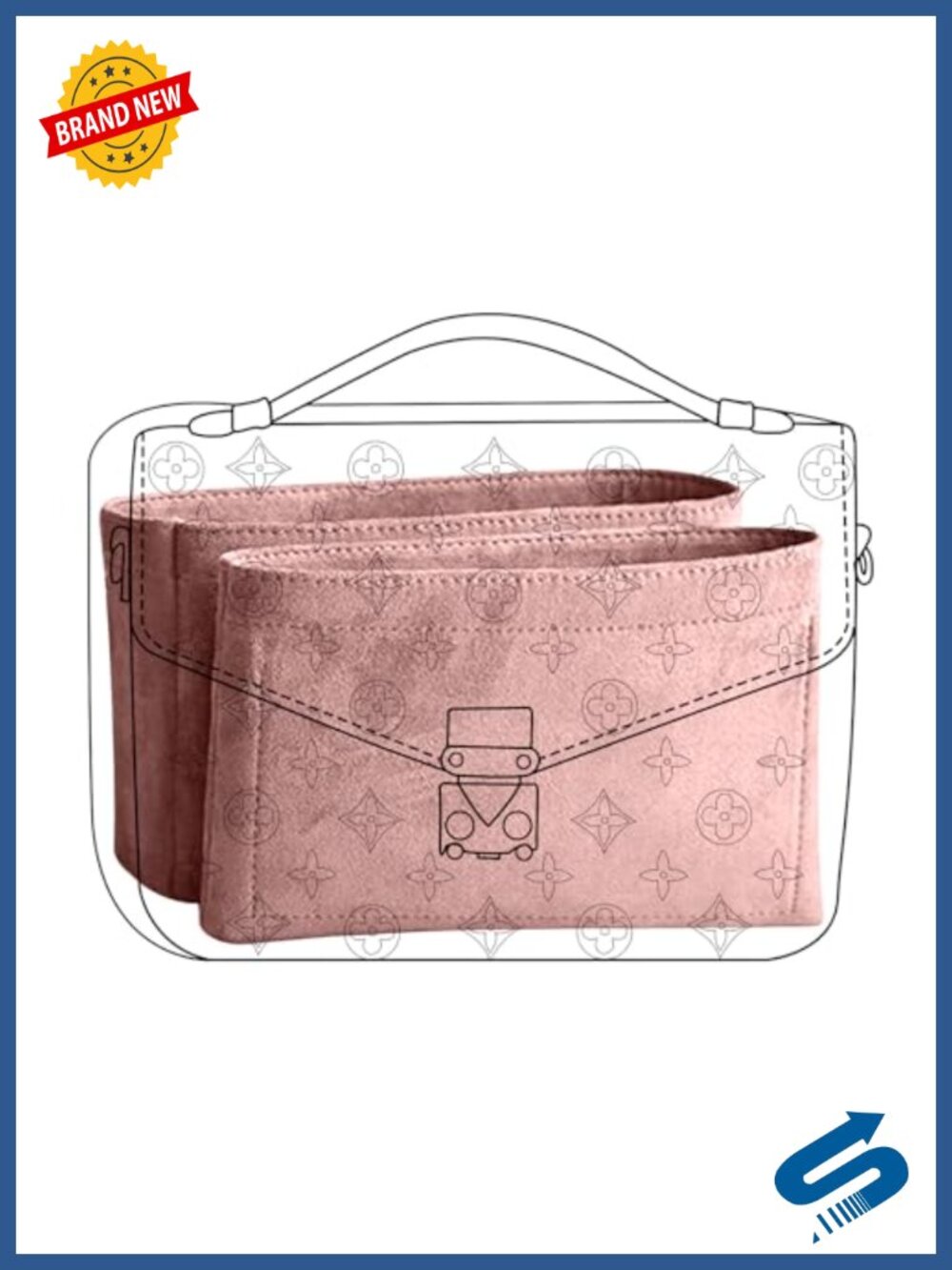 Felt Handbag Organizer Insert Lightweight Rectangular Purse Tote Shaper